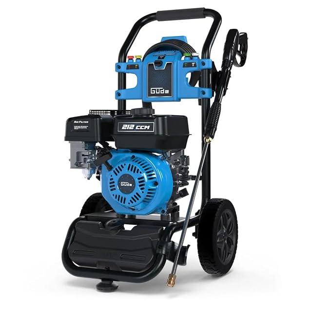 Nettoyeur haute pression thermique Güde Fuel 250 à moteur quatre temps et flexible de 9 m, photographie produit