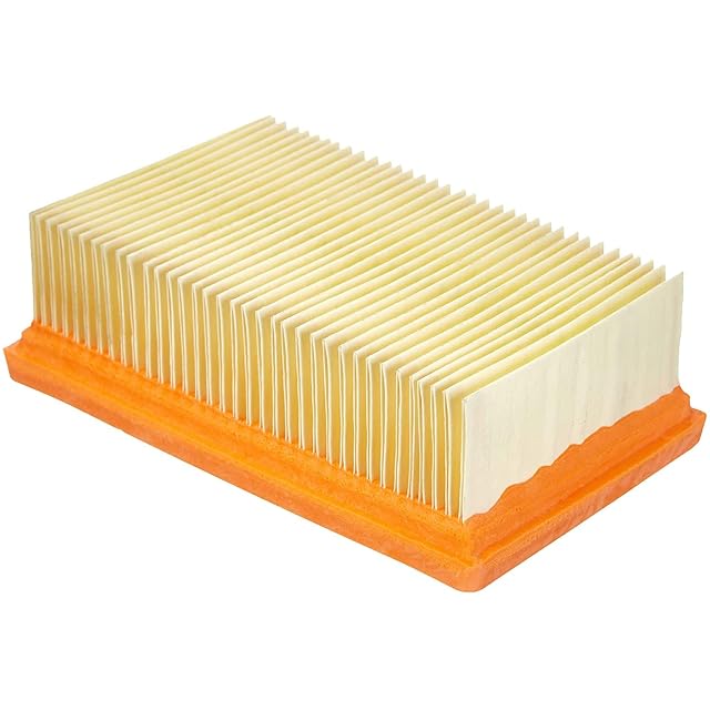 Filtre plissé plat Kärcher KFI 4410 dans son boîtier, photographie produit