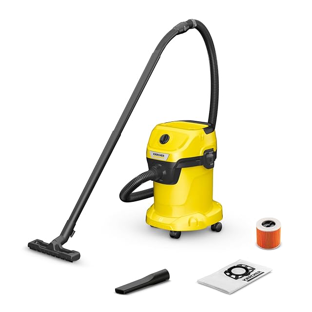 Aspirateur eau et poussière Kärcher WD 3 V avec filtre cartouche et sac feutre, photographie produit