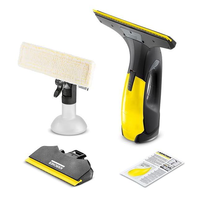 Nettoyeur de vitres Kärcher WV 2 Black Edition avec raclettes large et étroite, photographie produit